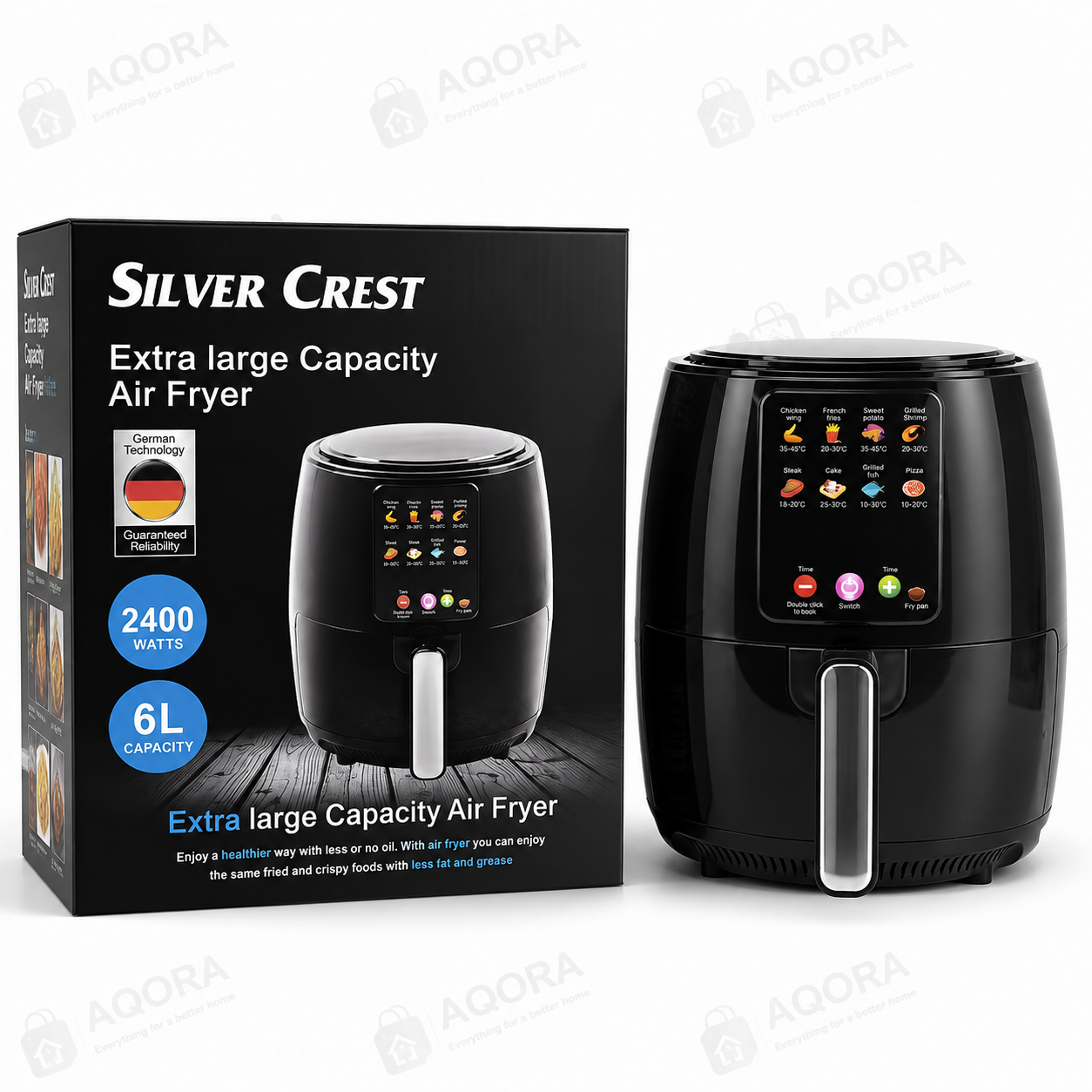 Silver Crest 6L Digital Air Fryer – Touch Screen Multifunctional Electric Fryer